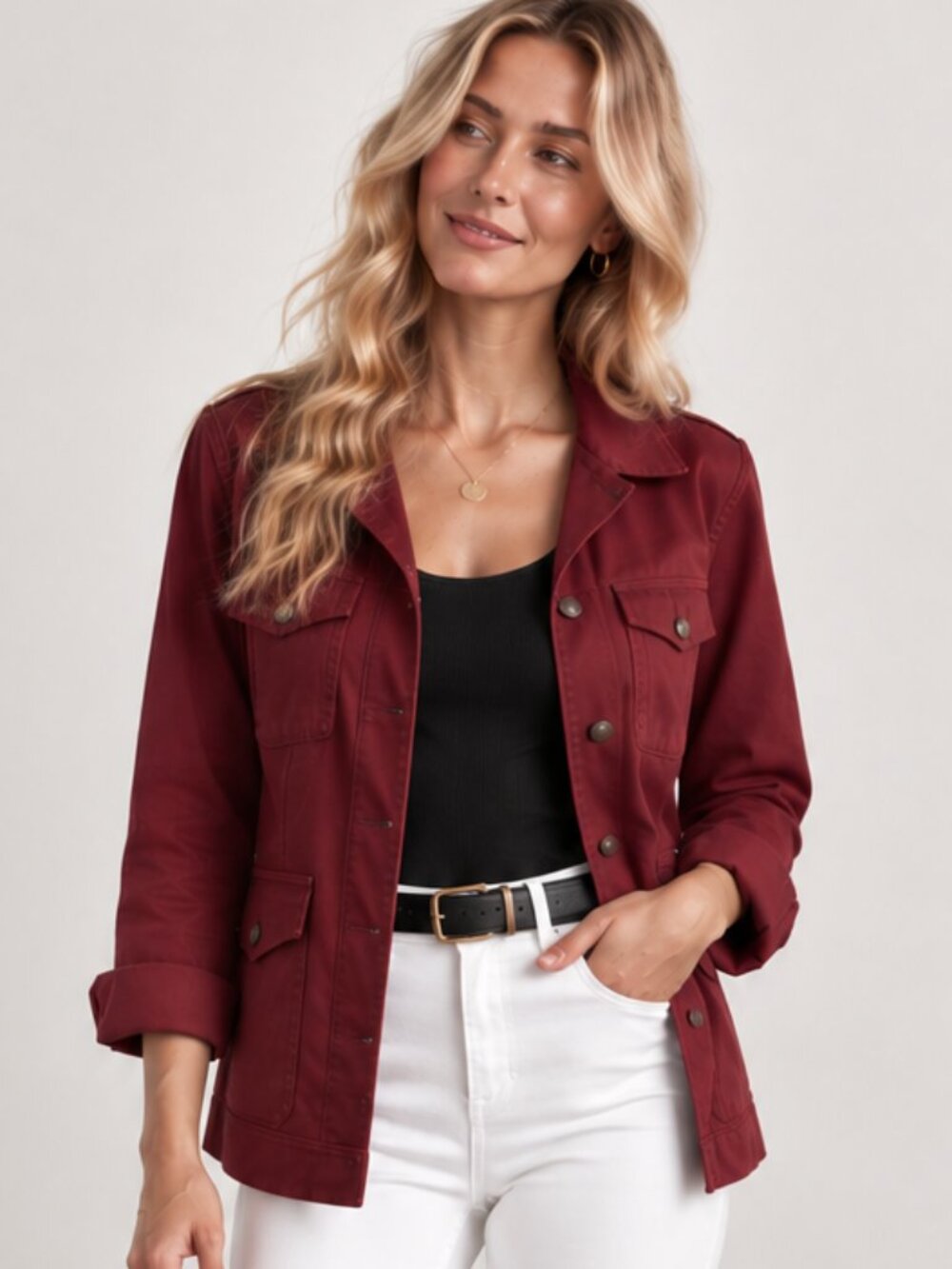 ANTHROPOLOGIE Sanctuary Sundried Tomato Red Military Utility Field Jacket M EUC